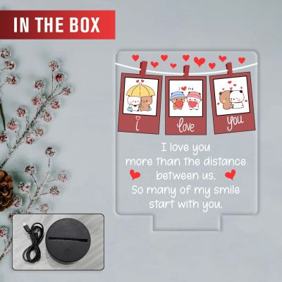 Love Quote Led Night Lamp with Warm White Light 3D Acrylic Lamp, I Love You Gift for Husband Wife Boyfriend Girlfriend